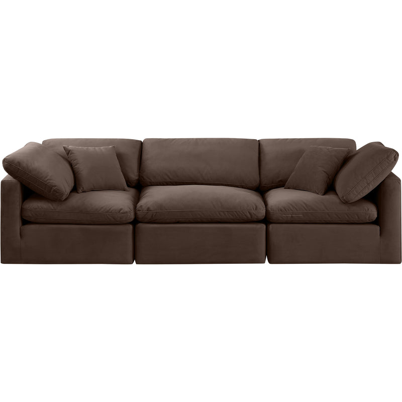 Meridian Indulge Brown Velvet Modular Sofa IMAGE 4