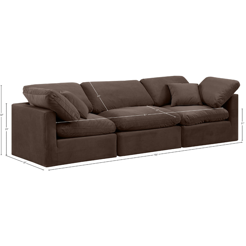Meridian Indulge Brown Velvet Modular Sofa IMAGE 9