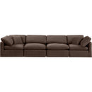 Meridian Indulge Brown Velvet Modular Sofa IMAGE 4