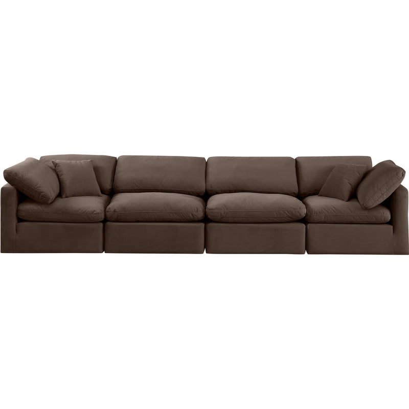 Meridian Indulge Brown Velvet Modular Sofa IMAGE 4
