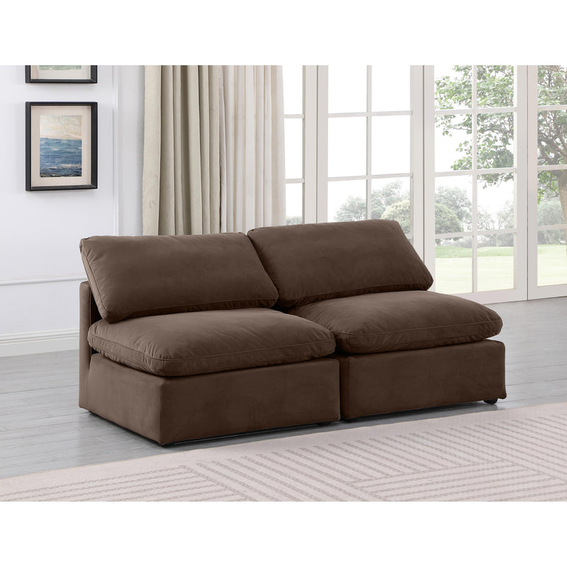Meridian Indulge Brown Velvet Modular Sofa IMAGE 2