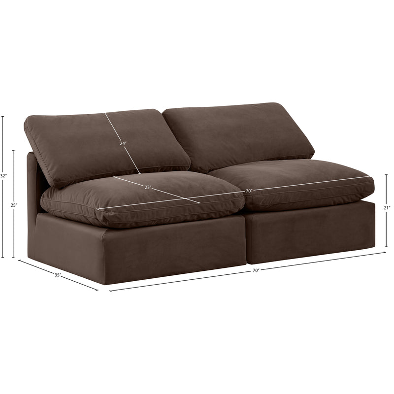 Meridian Indulge Brown Velvet Modular Sofa IMAGE 8