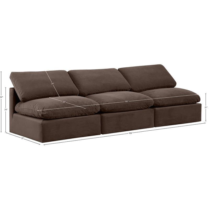 Meridian Indulge Brown Velvet Modular Sofa IMAGE 8