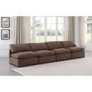 Meridian Indulge Brown Velvet Modular Sofa IMAGE 2
