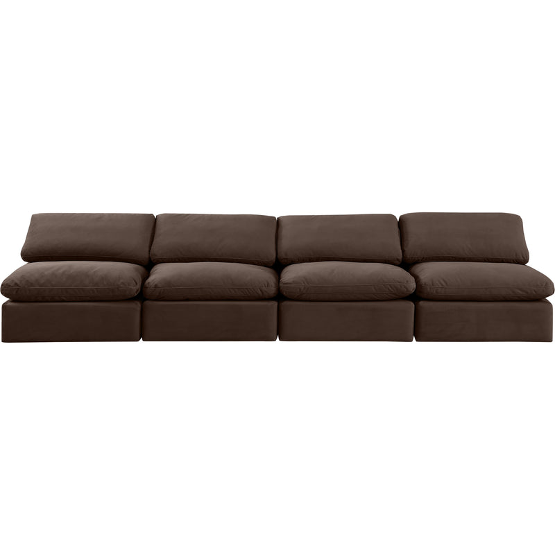 Meridian Indulge Brown Velvet Modular Sofa IMAGE 4