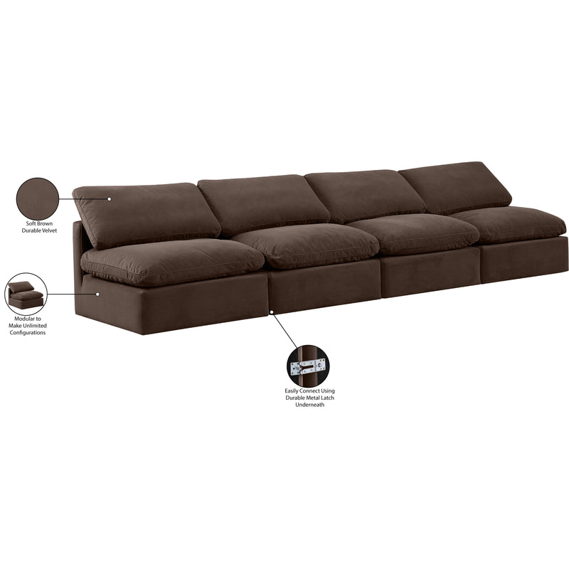 Meridian Indulge Brown Velvet Modular Sofa IMAGE 7