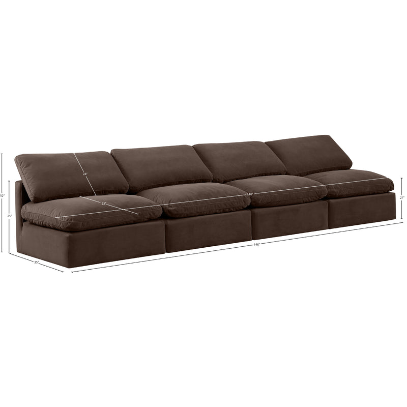 Meridian Indulge Brown Velvet Modular Sofa IMAGE 8