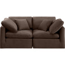 Meridian Indulge Brown Velvet Modular Sofa IMAGE 4