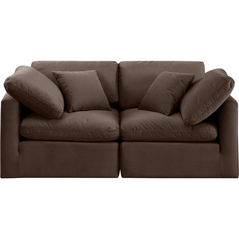 Meridian Indulge Brown Velvet Modular Sofa IMAGE 4
