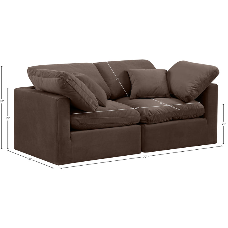 Meridian Indulge Brown Velvet Modular Sofa IMAGE 9