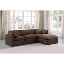 Meridian Indulge Brown Velvet Modular Sectional IMAGE 2