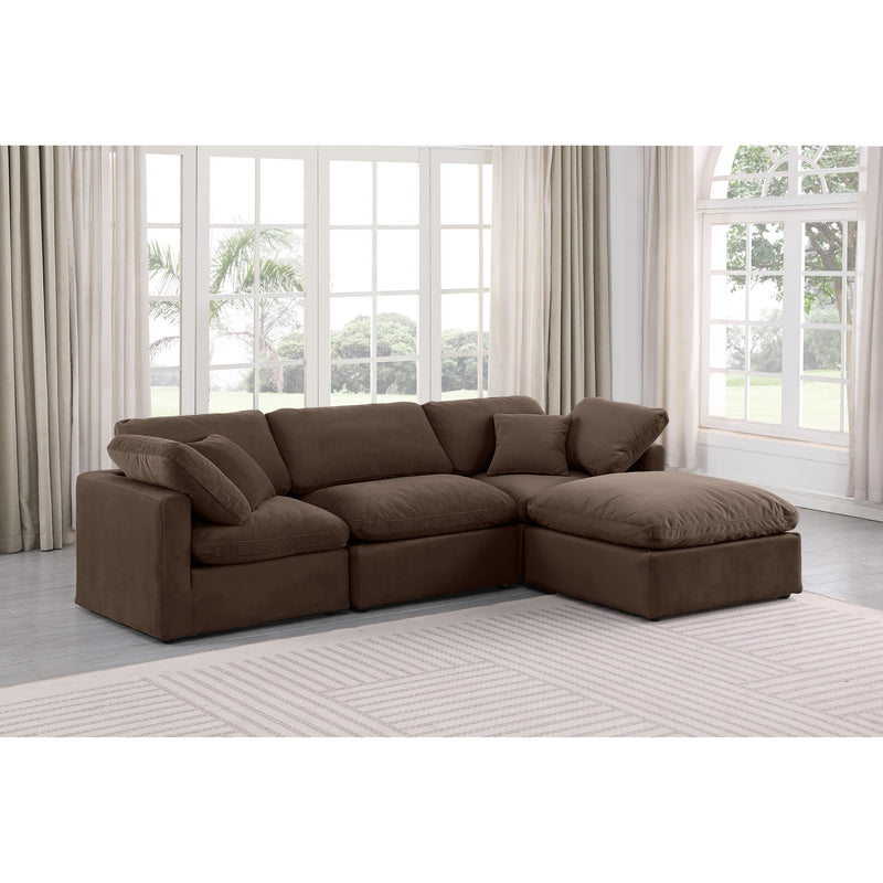 Meridian Indulge Brown Velvet Modular Sectional IMAGE 2