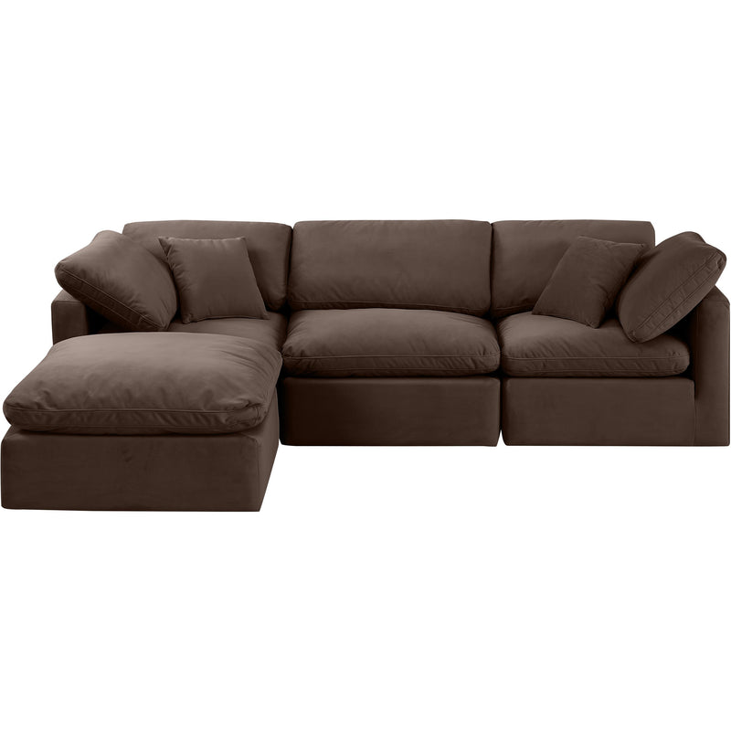 Meridian Indulge Brown Velvet Modular Sectional IMAGE 4