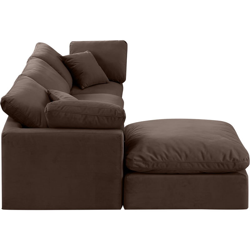 Meridian Indulge Brown Velvet Modular Sectional IMAGE 5
