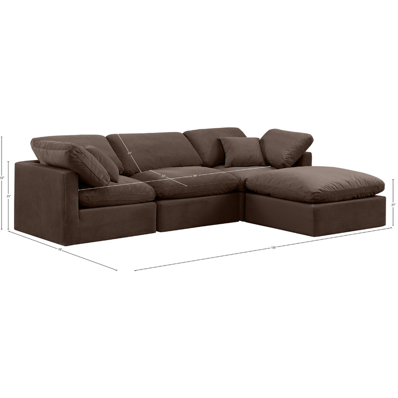 Meridian Indulge Brown Velvet Modular Sectional IMAGE 9