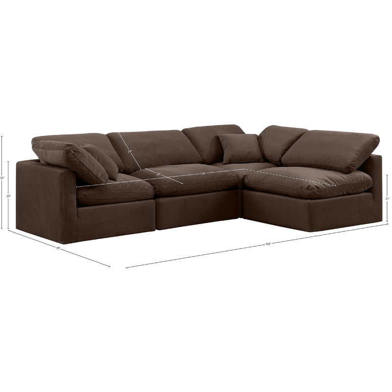 Meridian Indulge Brown Velvet Modular Sectional IMAGE 10