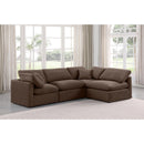 Meridian Indulge Brown Velvet Modular Sectional IMAGE 2