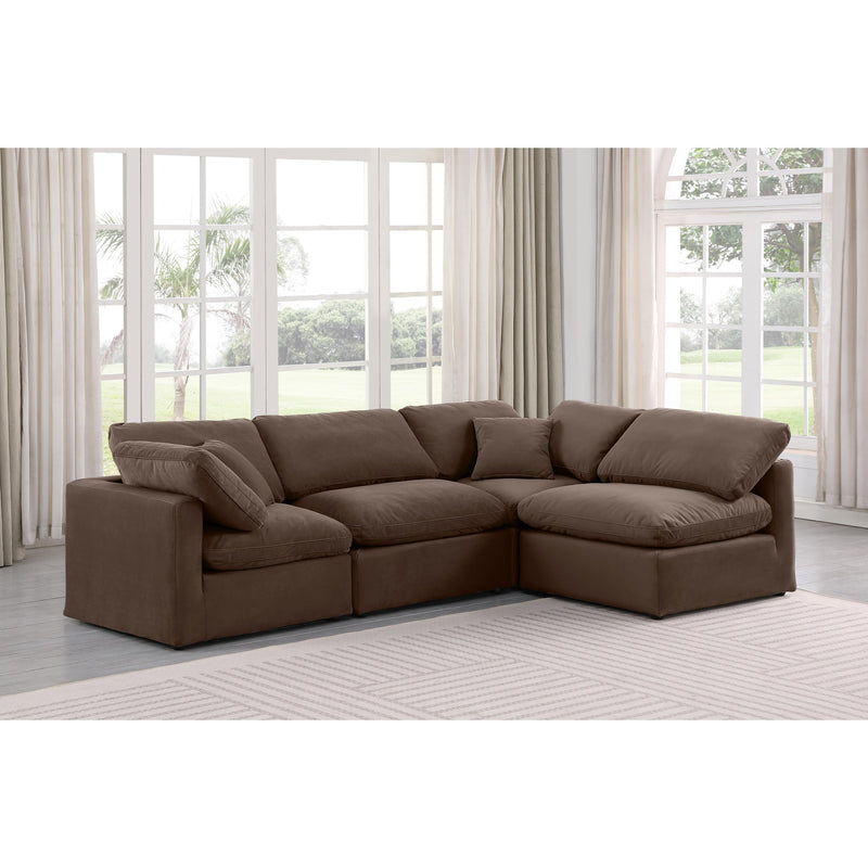 Meridian Indulge Brown Velvet Modular Sectional IMAGE 2
