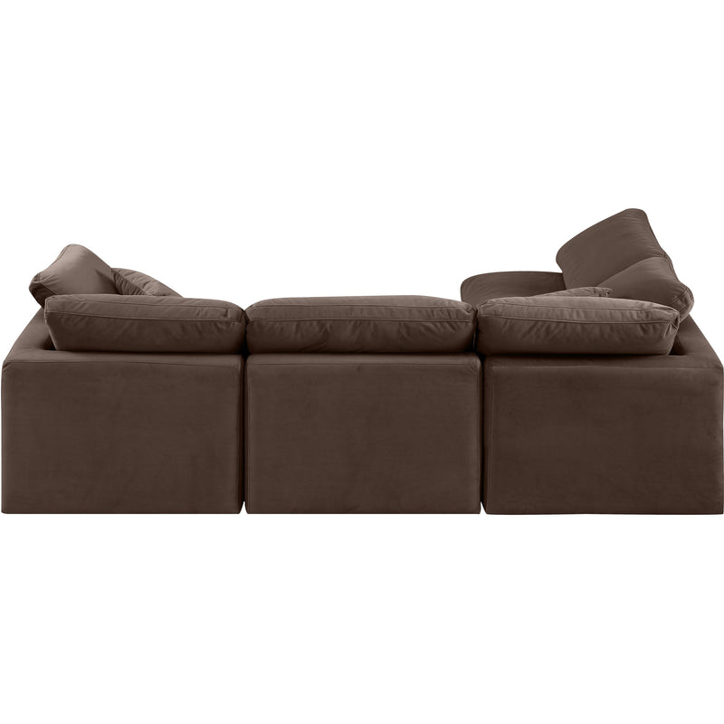Meridian Indulge Brown Velvet Modular Sectional IMAGE 3