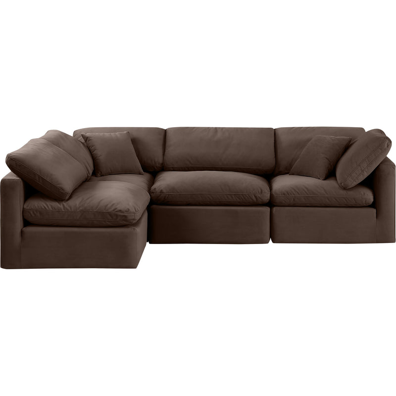 Meridian Indulge Brown Velvet Modular Sectional IMAGE 4