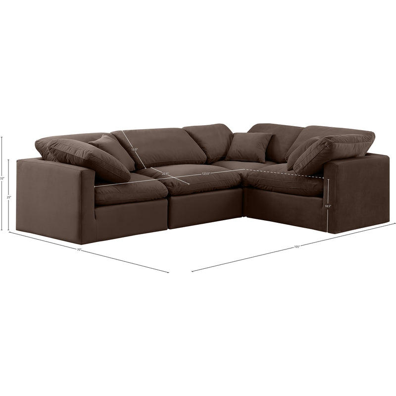 Meridian Indulge Brown Velvet Modular Sectional IMAGE 10