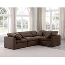 Meridian Indulge Brown Velvet Modular Sectional IMAGE 2