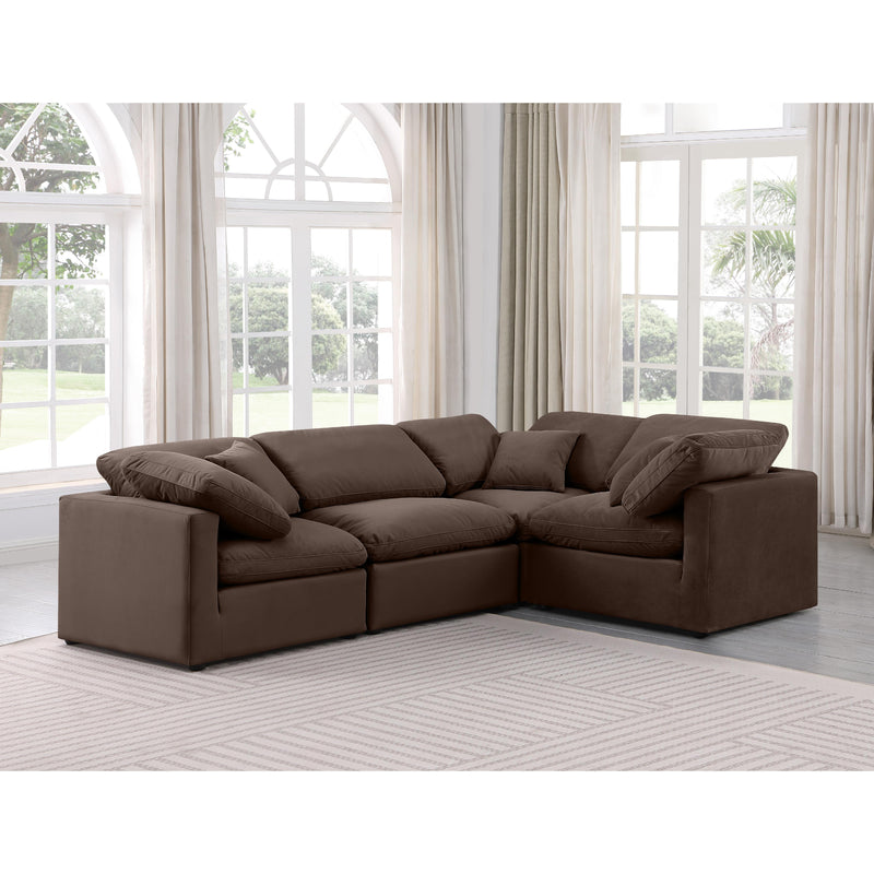 Meridian Indulge Brown Velvet Modular Sectional IMAGE 2