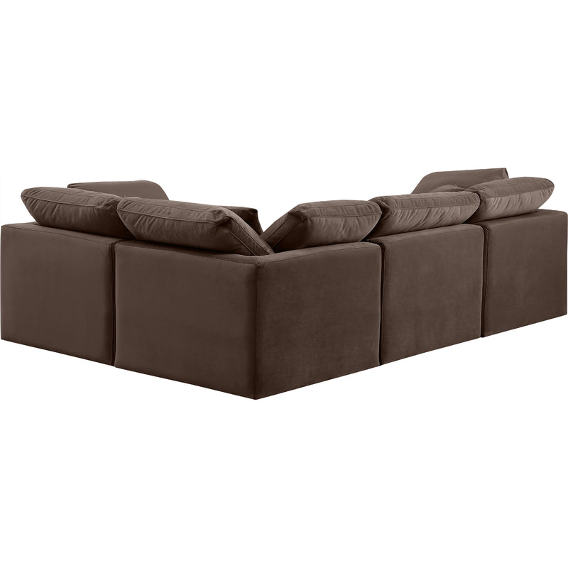 Meridian Indulge Brown Velvet Modular Sectional IMAGE 3