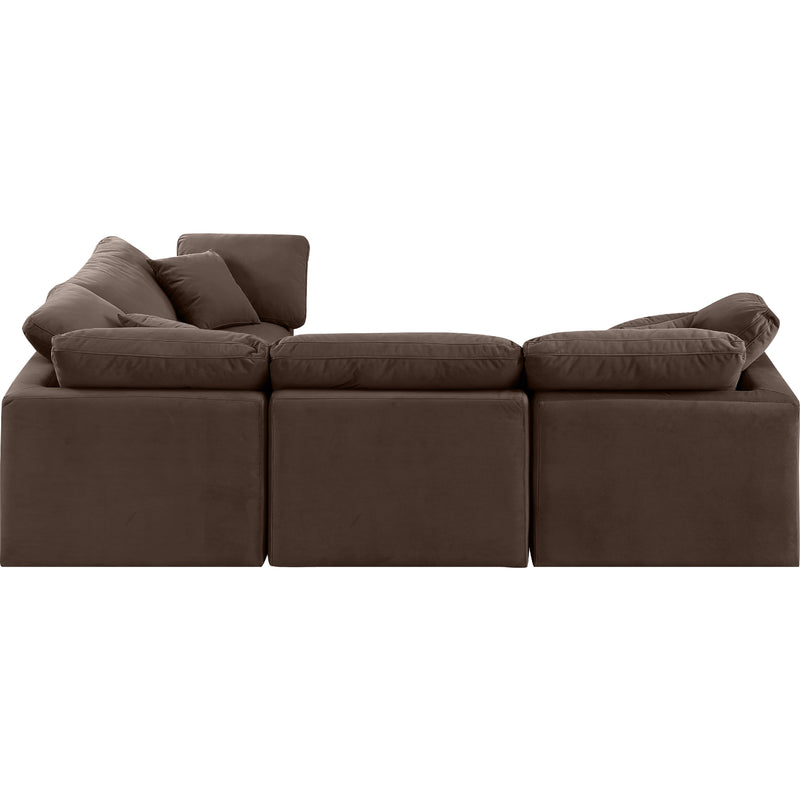 Meridian Indulge Brown Velvet Modular Sectional IMAGE 5