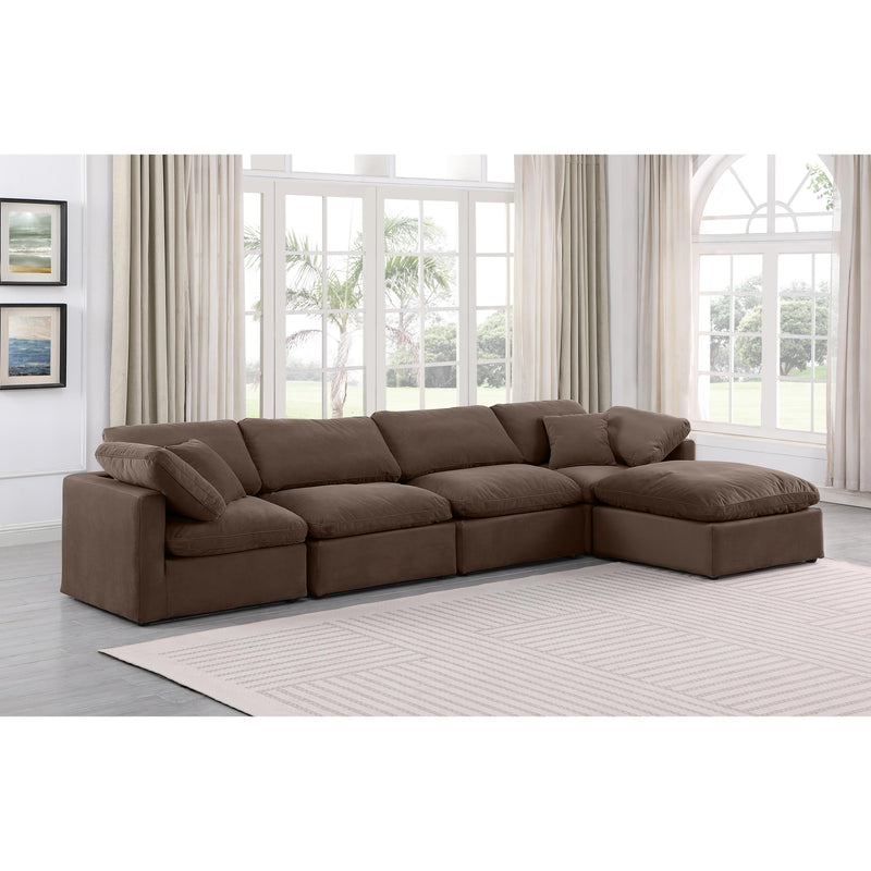 Meridian Indulge Brown Velvet Modular Sectional IMAGE 2