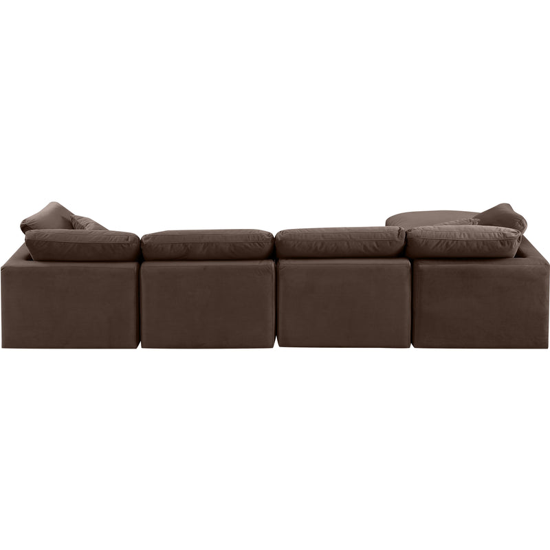 Meridian Indulge Brown Velvet Modular Sectional IMAGE 3