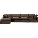 Meridian Indulge Brown Velvet Modular Sectional IMAGE 4