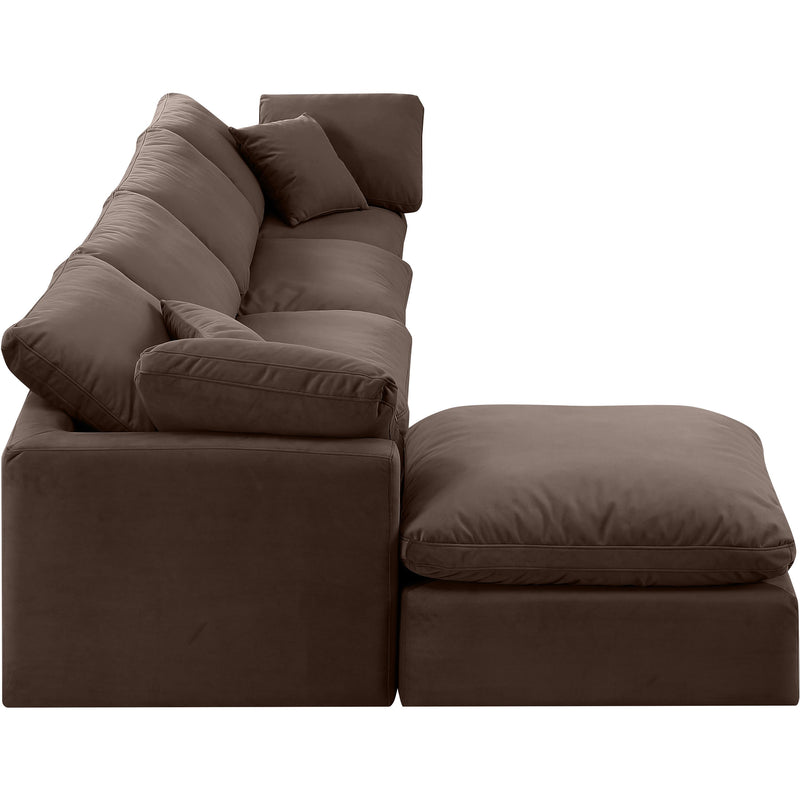 Meridian Indulge Brown Velvet Modular Sectional IMAGE 5