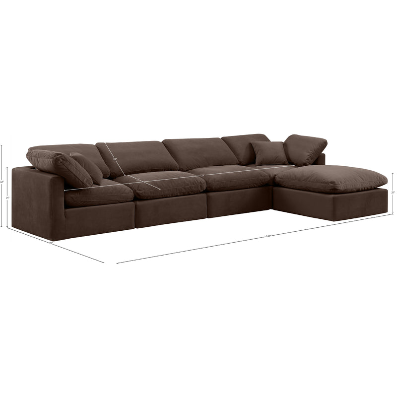 Meridian Indulge Brown Velvet Modular Sectional IMAGE 9