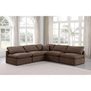 Meridian Indulge Brown Velvet Modular Sectional IMAGE 2