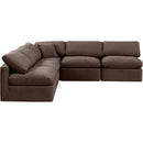 Meridian Indulge Brown Velvet Modular Sectional IMAGE 4