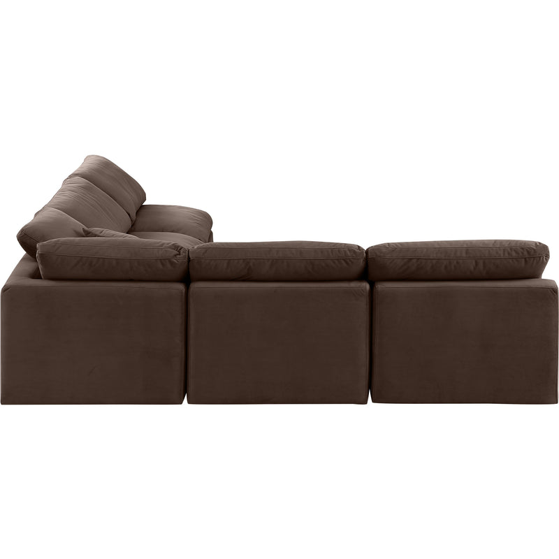 Meridian Indulge Brown Velvet Modular Sectional IMAGE 5