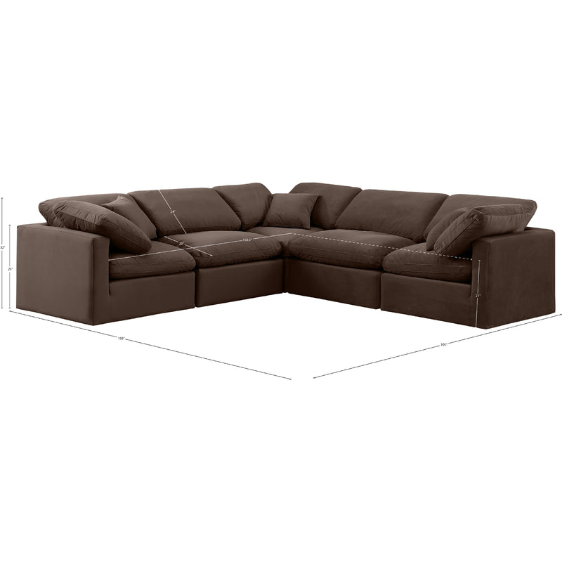 Meridian Indulge Brown Velvet Modular Sectional IMAGE 10