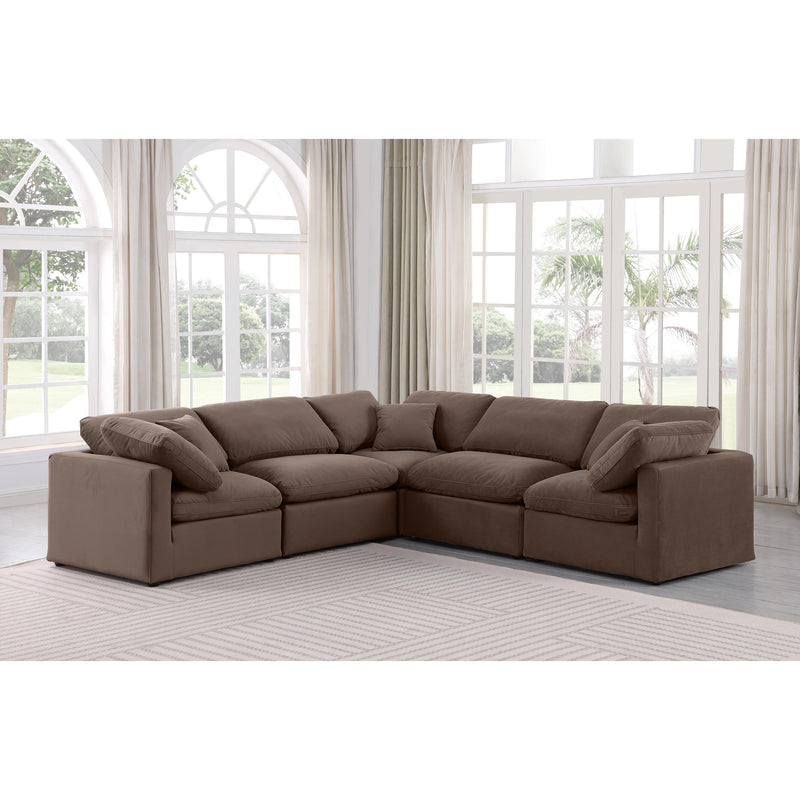 Meridian Indulge Brown Velvet Modular Sectional IMAGE 2
