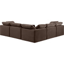 Meridian Indulge Brown Velvet Modular Sectional IMAGE 3