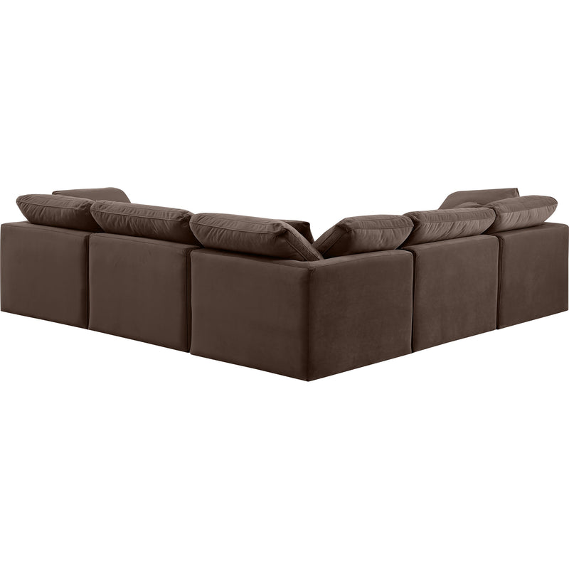 Meridian Indulge Brown Velvet Modular Sectional IMAGE 3