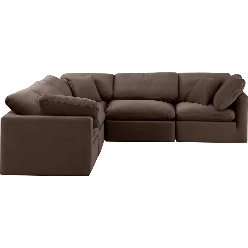 Meridian Indulge Brown Velvet Modular Sectional IMAGE 4