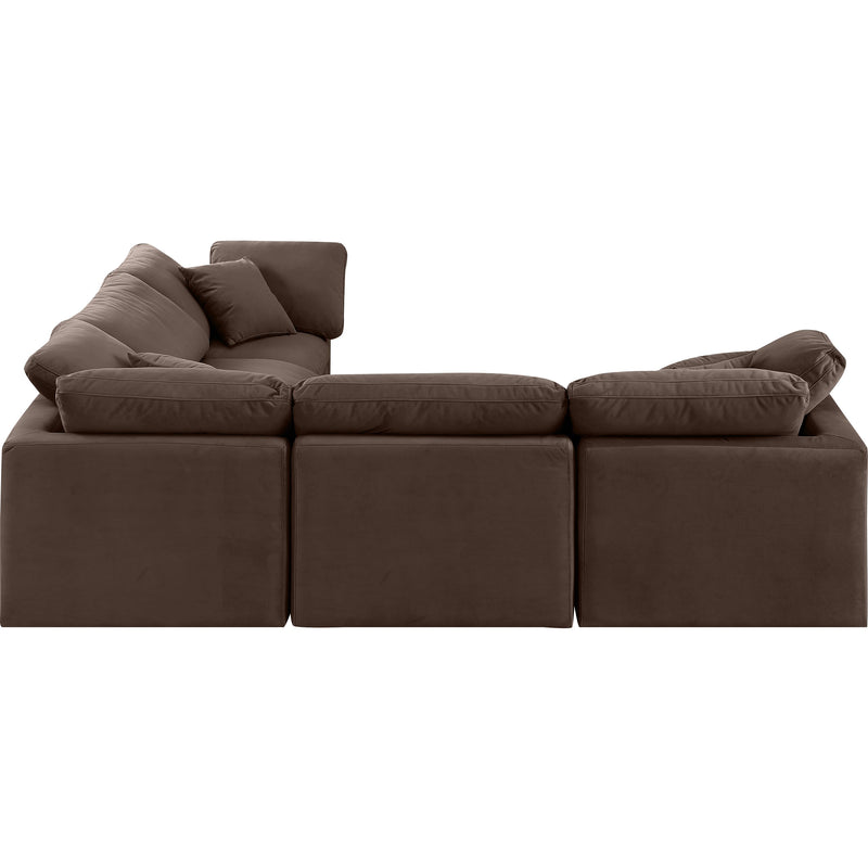 Meridian Indulge Brown Velvet Modular Sectional IMAGE 5