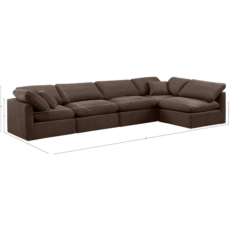 Meridian Indulge Brown Velvet Modular Sectional IMAGE 10