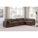 Meridian Indulge Brown Velvet Modular Sectional IMAGE 2