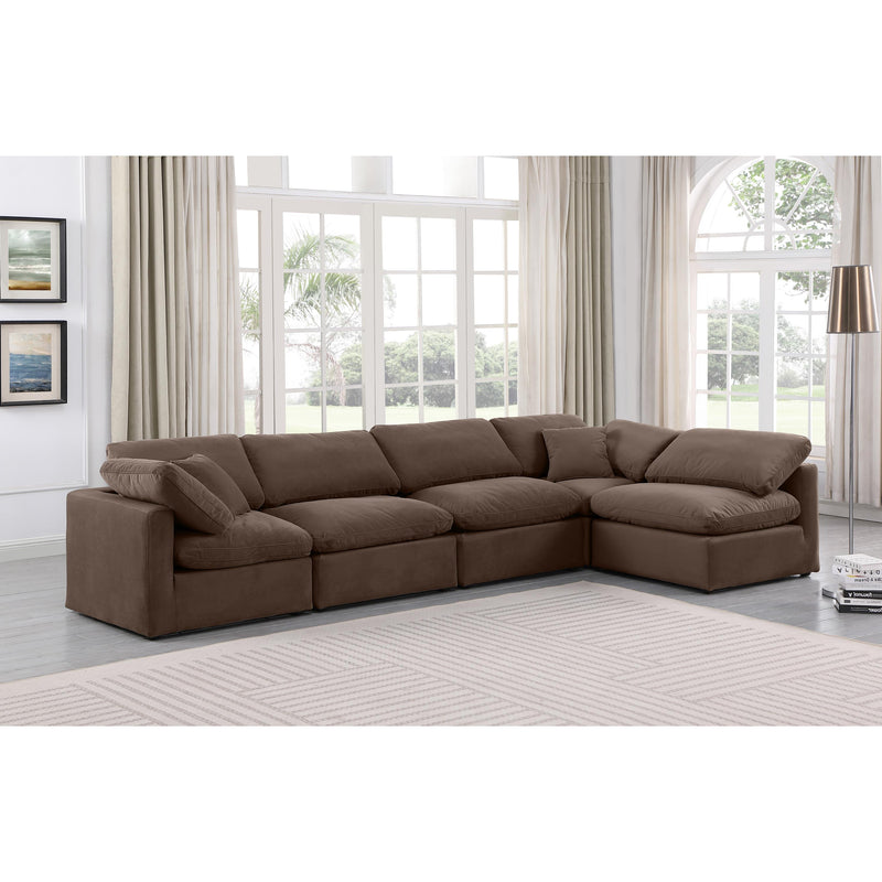 Meridian Indulge Brown Velvet Modular Sectional IMAGE 2