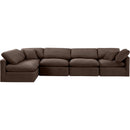 Meridian Indulge Brown Velvet Modular Sectional IMAGE 4