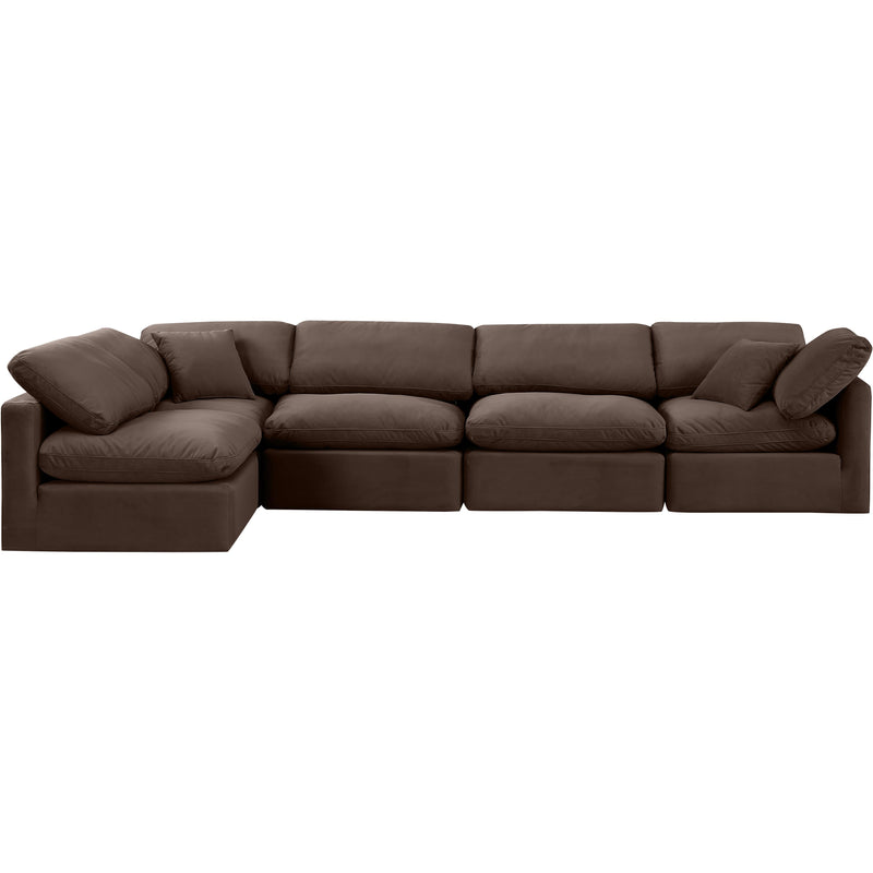 Meridian Indulge Brown Velvet Modular Sectional IMAGE 4