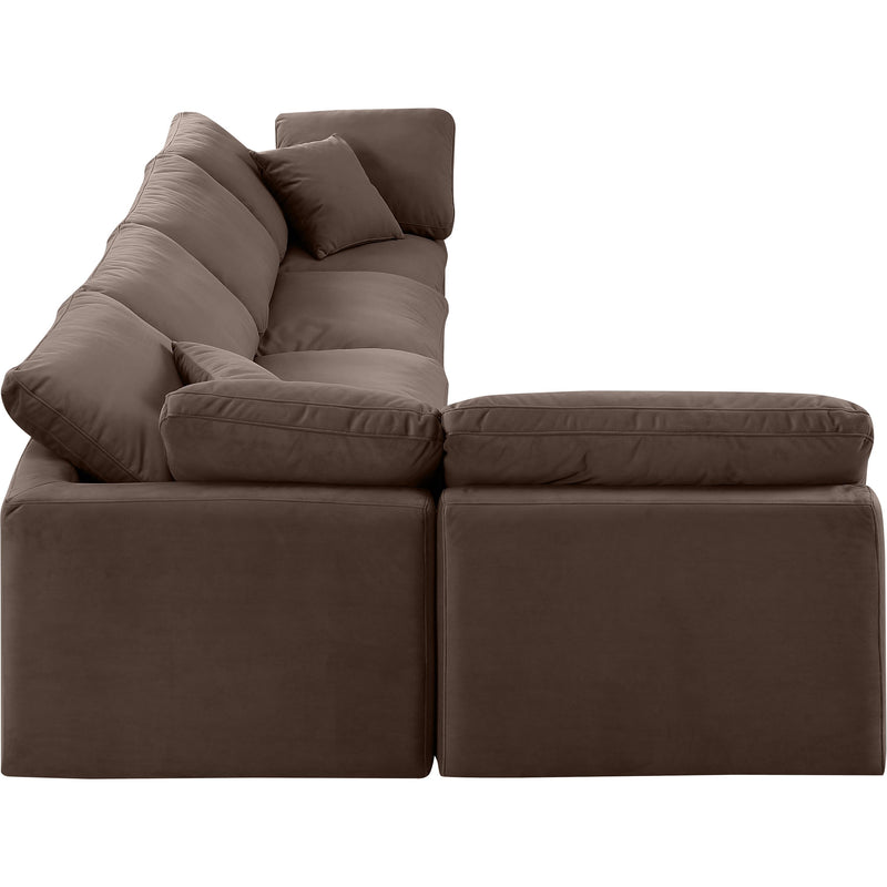 Meridian Indulge Brown Velvet Modular Sectional IMAGE 5