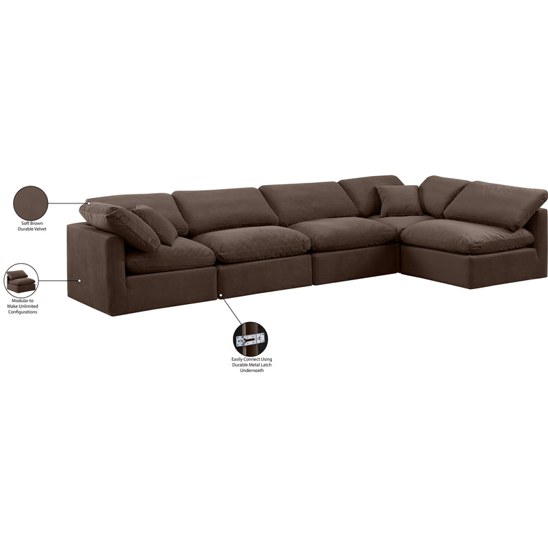 Meridian Indulge Brown Velvet Modular Sectional IMAGE 9